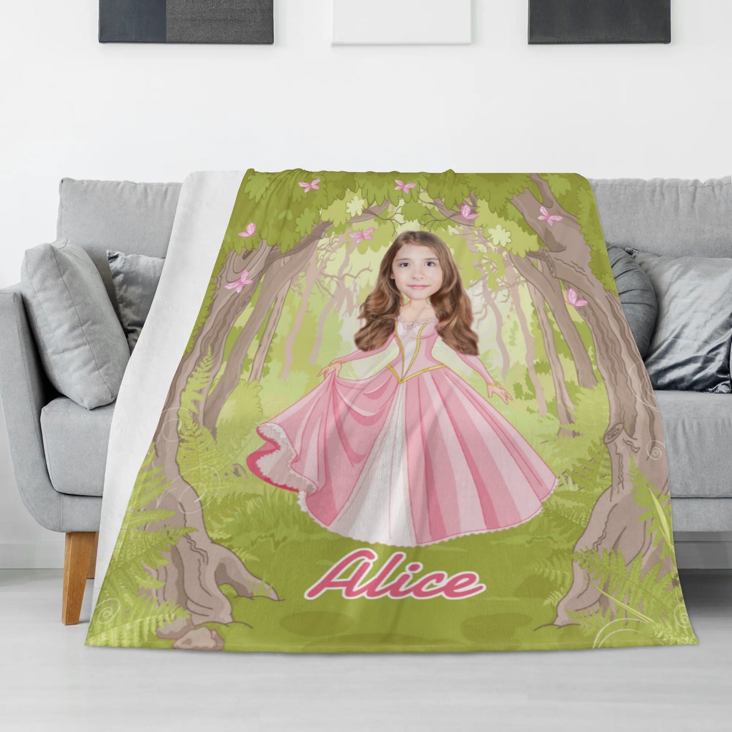 Personalised Long Vertical Flannel Breathable Blanket 4 Sizes