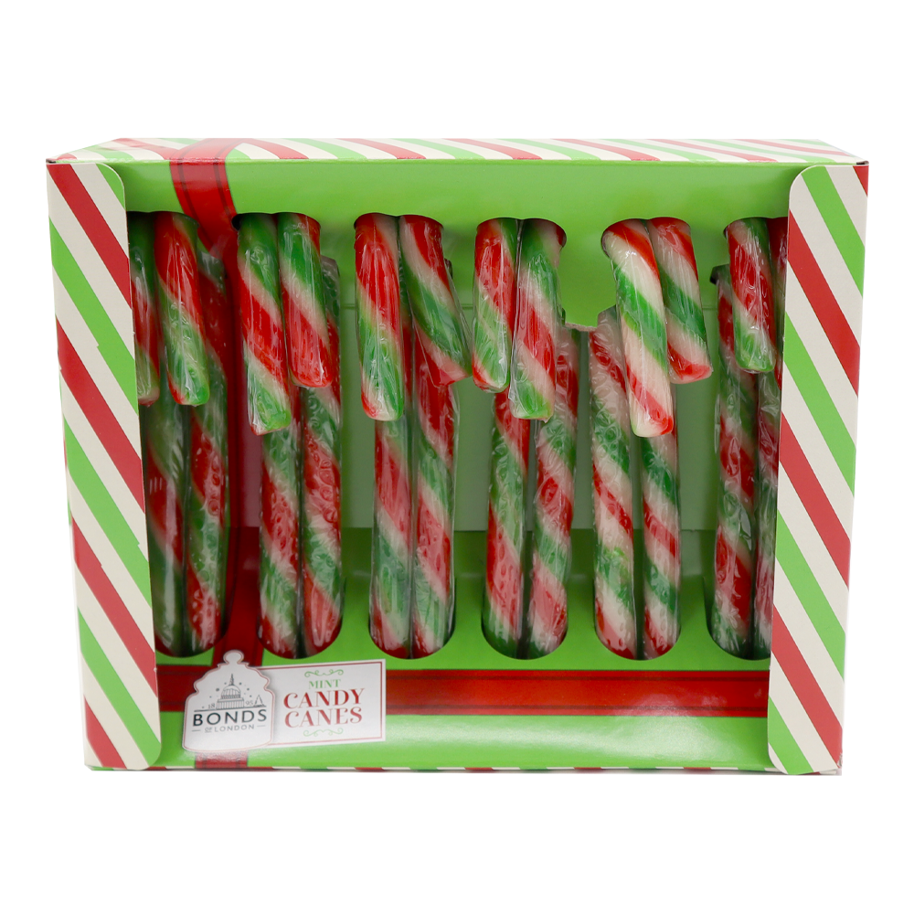 Traditional Striped Mint Candy Canes 12 Pack 144g. Christmas candy canes.