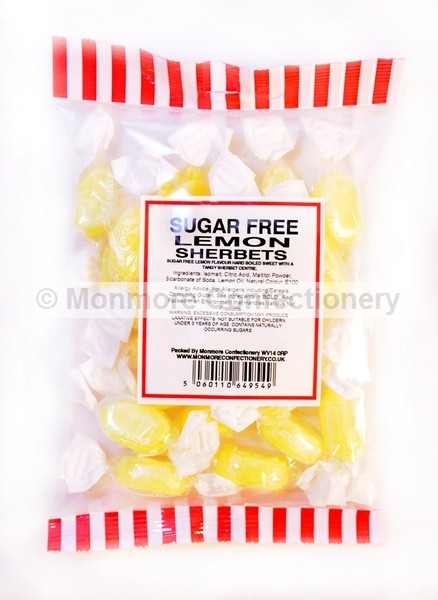 SUGAR FREE SHERBET LEMONS 75G Traditional boiled sweets.