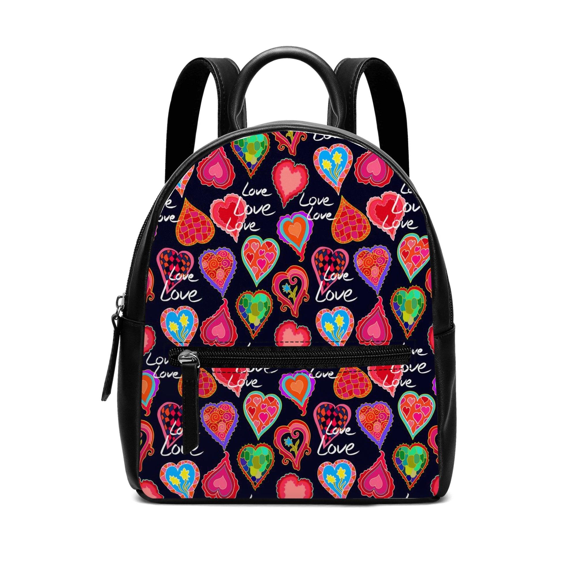 Cute PU Backpack. Hearts and Love You design