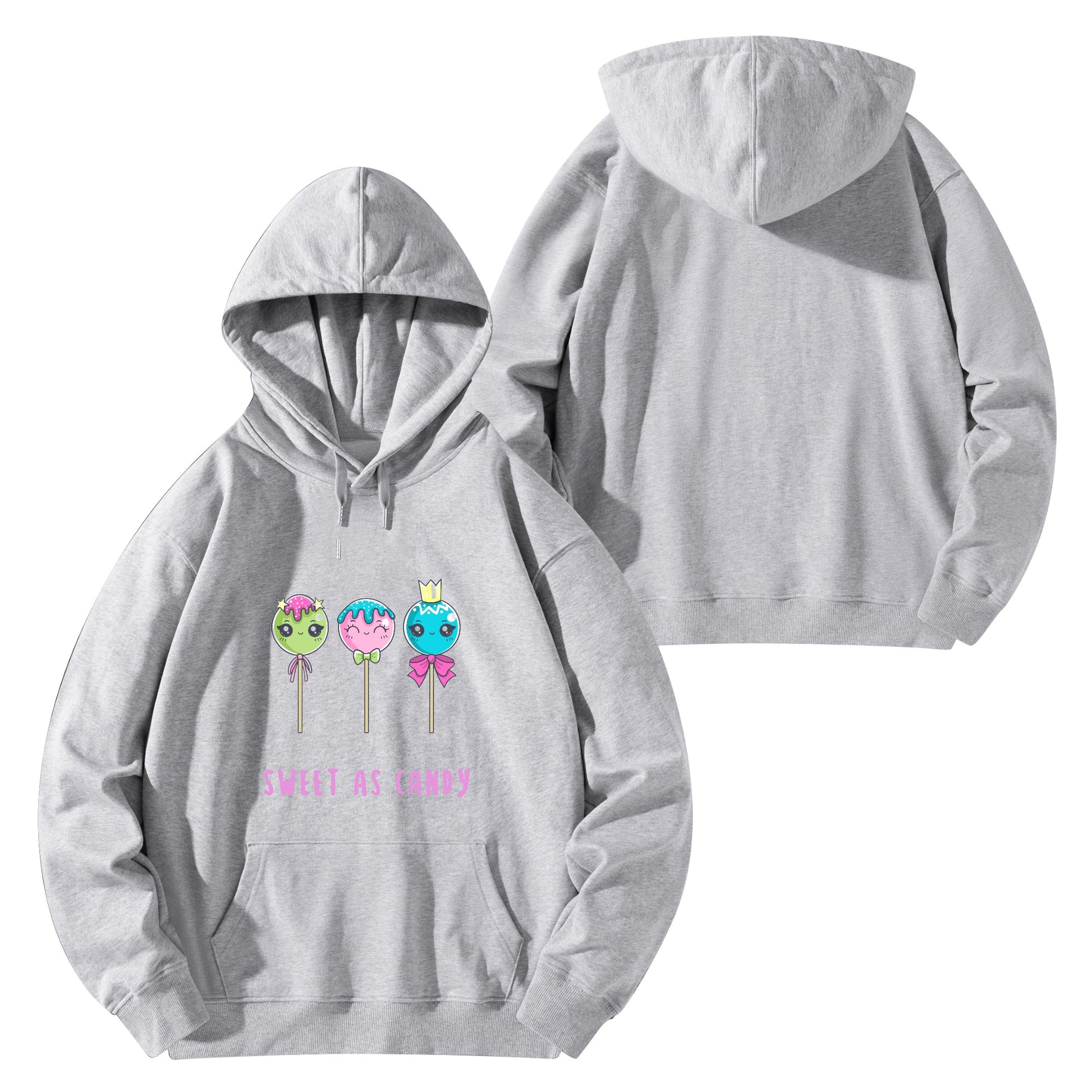 "Sweet as Candy" Adult Cotton Hoodie. Cute candy print