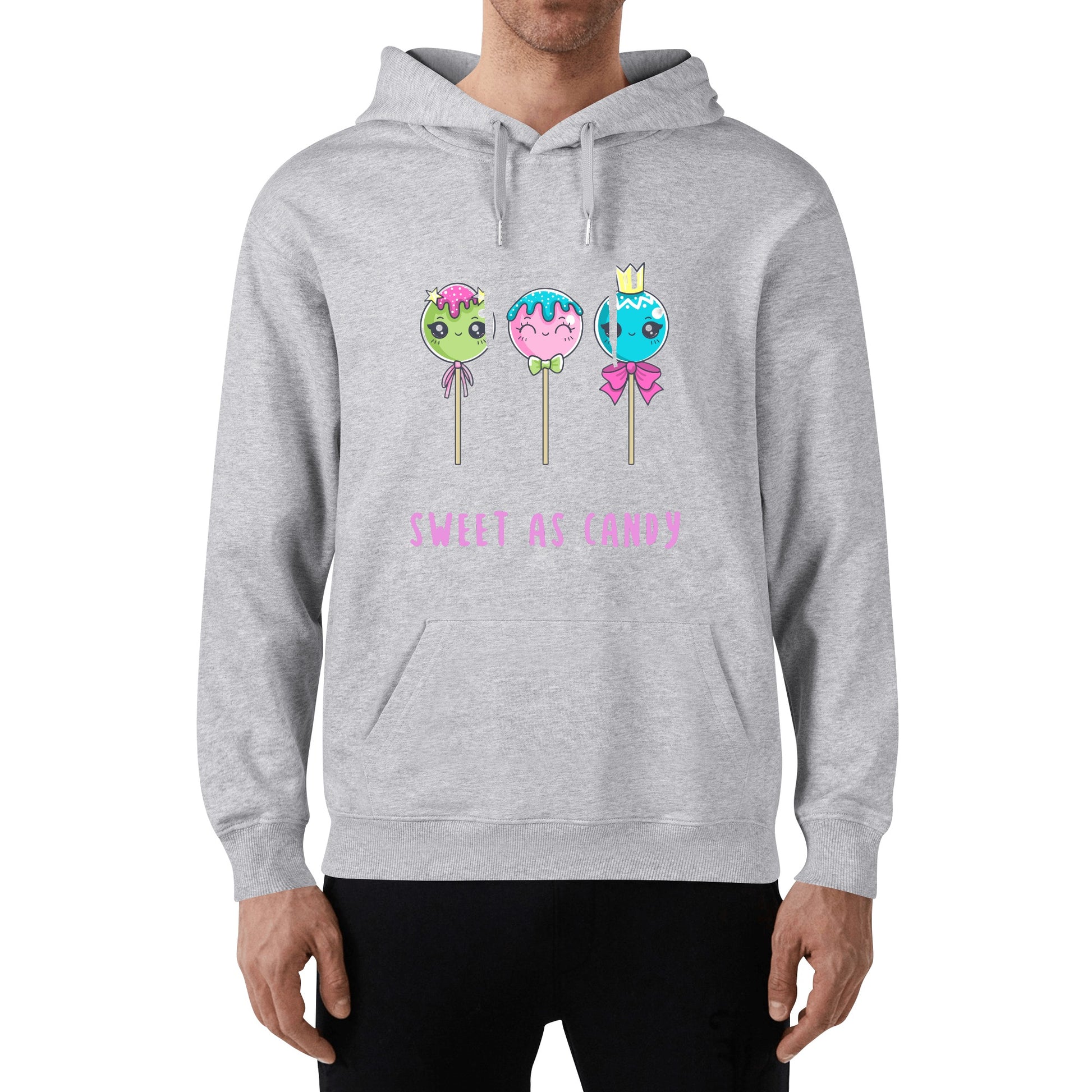 "Sweet as Candy" Adult Cotton Hoodie. Cute candy print
