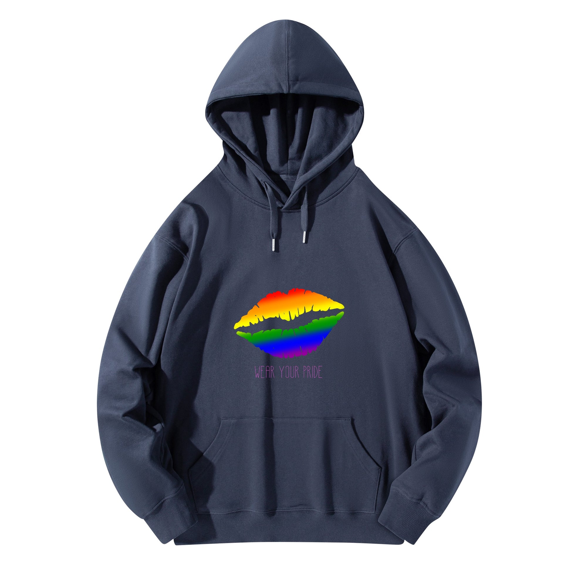 LGBTQ+ Wear Your Pride  Adult Cotton Hoodie. with logo