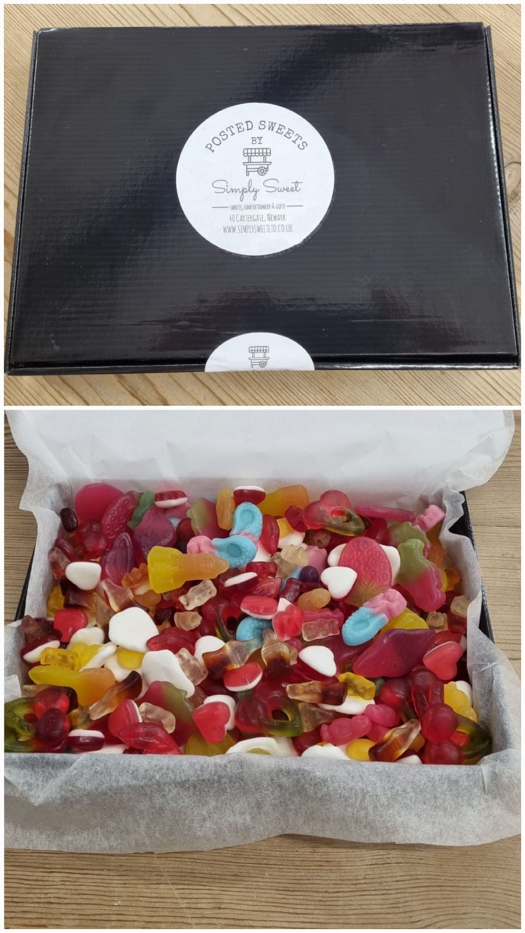 Postal Pick n Mix Sweet Box. Letterbox size. Approx 1kg of sweets