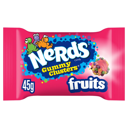 Nerds Gummy Clusters Fruit Flavour Bag 45g candy red  nerds