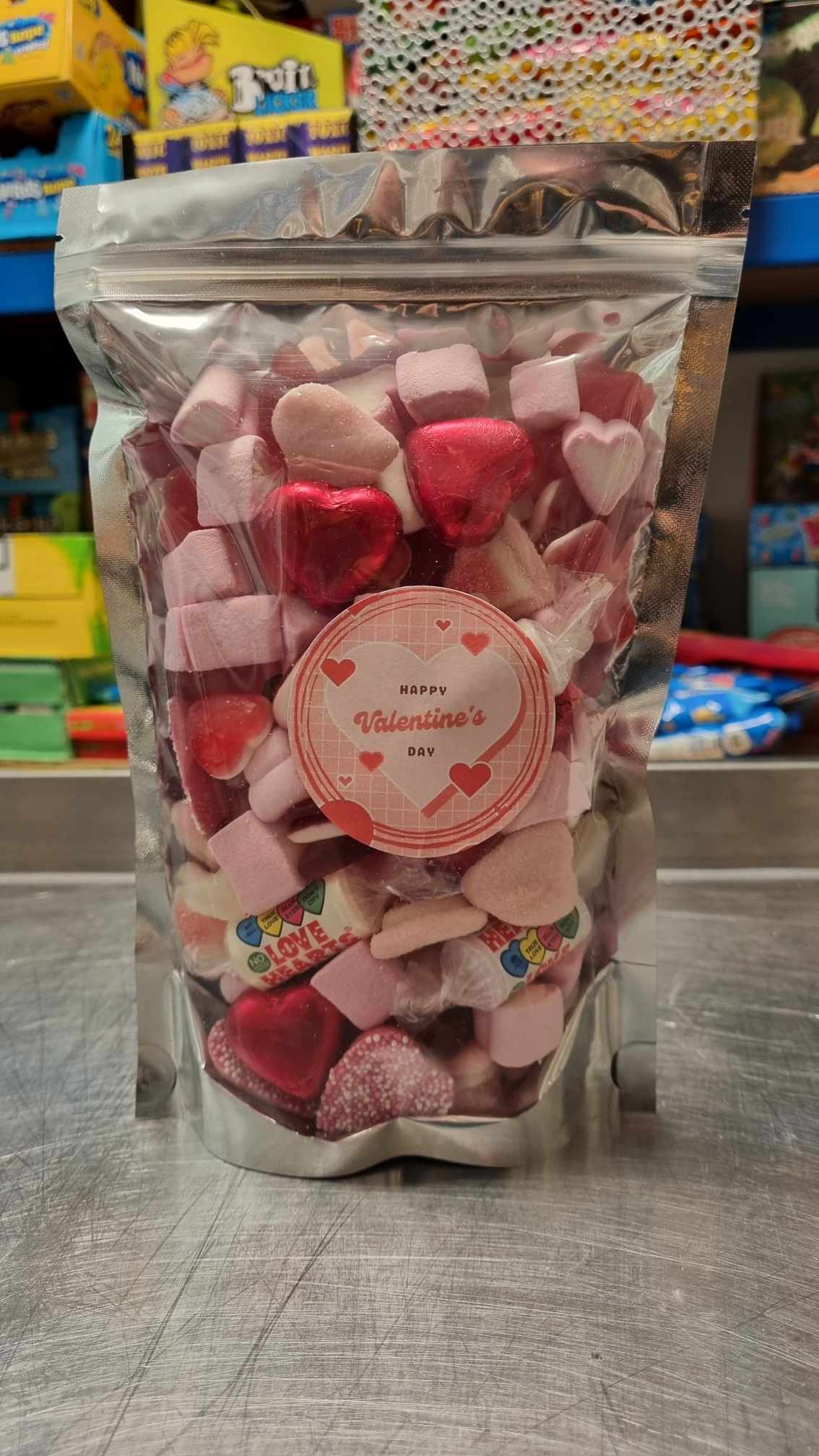 Valentines day Pick n Mix Sweet Pouch - 500g and 1kg mix of jelly, fizzy and chocolates.