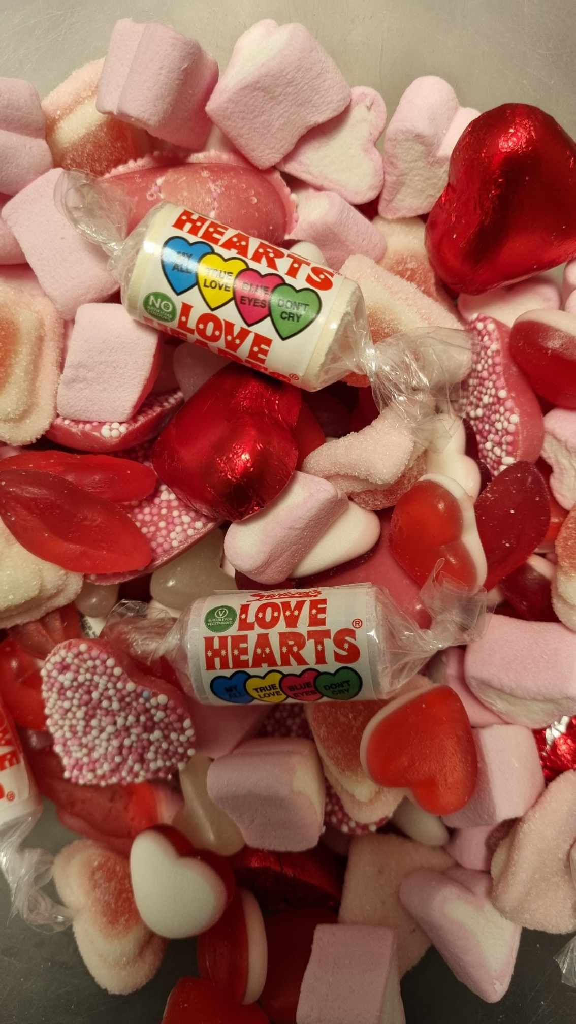 Valentines day Pick n Mix Sweet Pouch - 500g and 1kg mix of jelly, fizzy and chocolates.