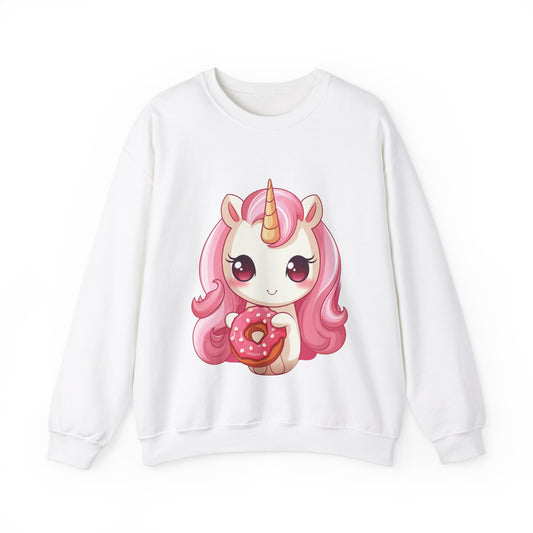 Kawaii style unicorn donut Unisex Heavy Blend™ Crewneck Sweatshirt