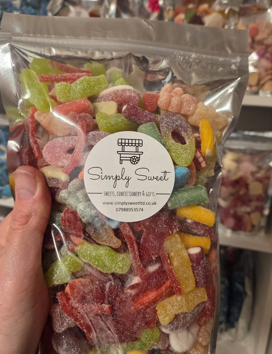 Just Fizzy pick'n'mix sweet pouch. 500g and 1kg pouch